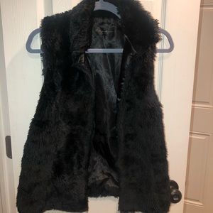 Black fur vest